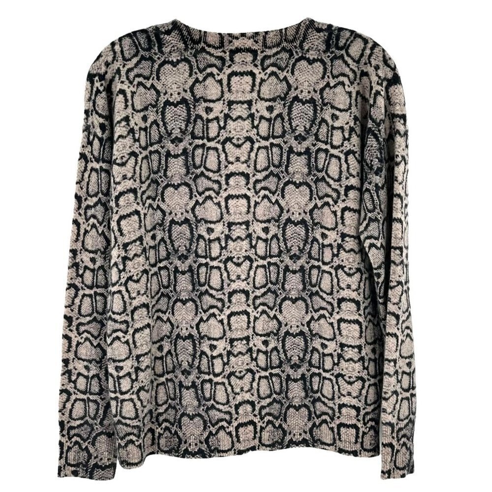 Repeat 100% Cashmere Taupe And Black Python Print… - image 5